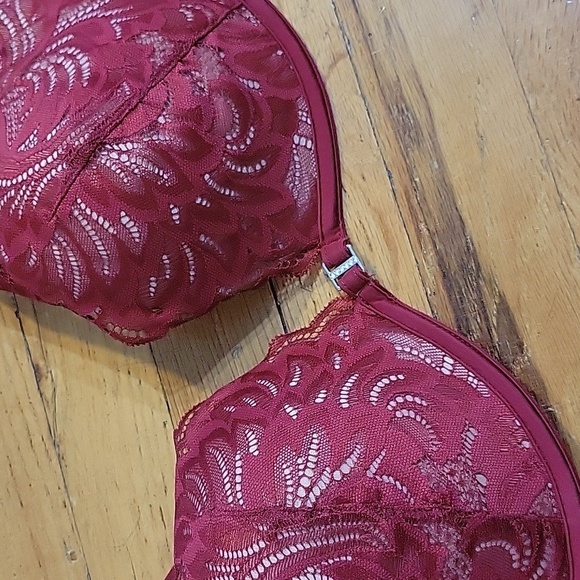 Brand new red lace padded push up bra Adore Me 38C Sexy red bra Valentines - Picture 7 of 10